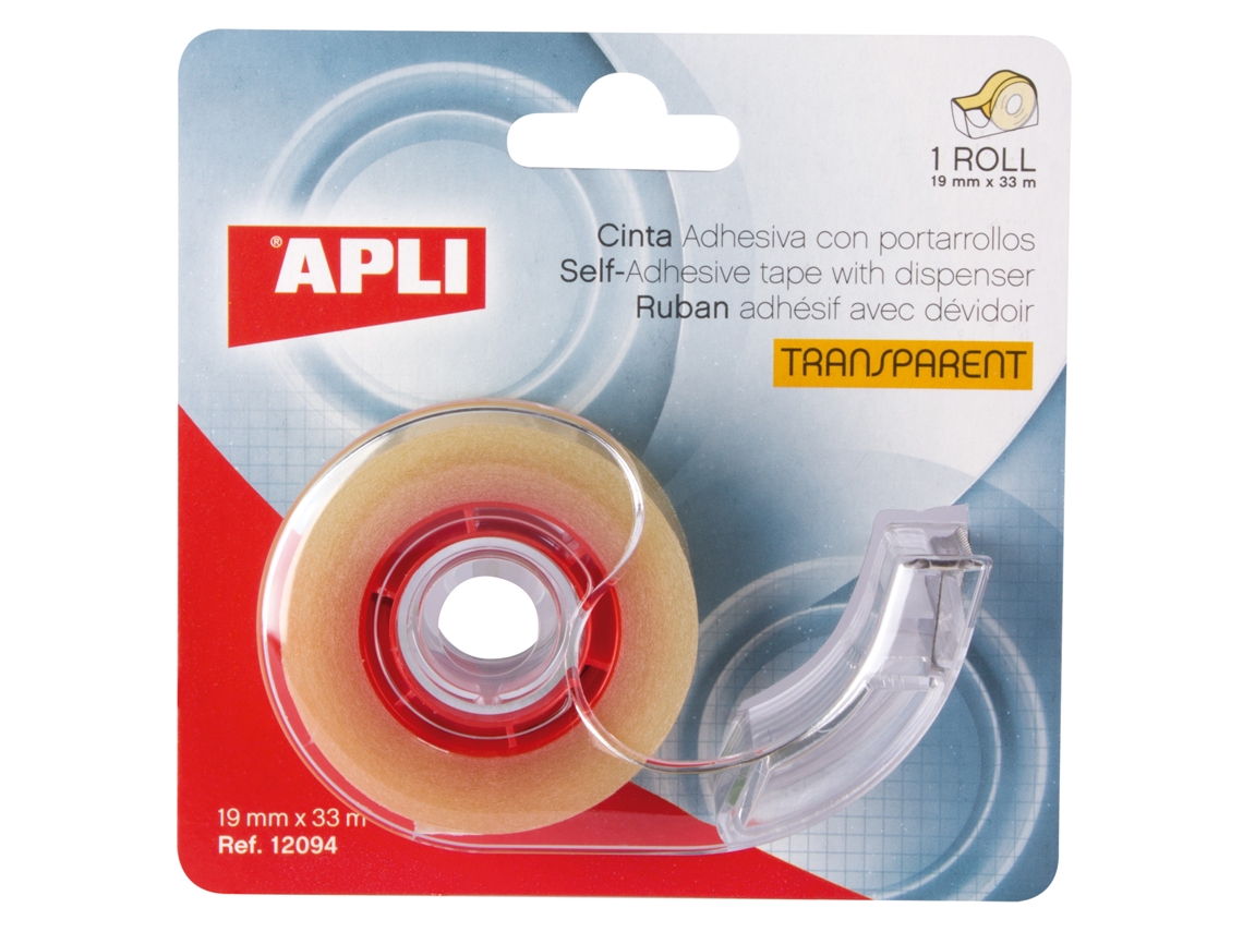 Porta Cinta Home Con Cinta Adhesiva Transparente 19Mm X 33M Apli