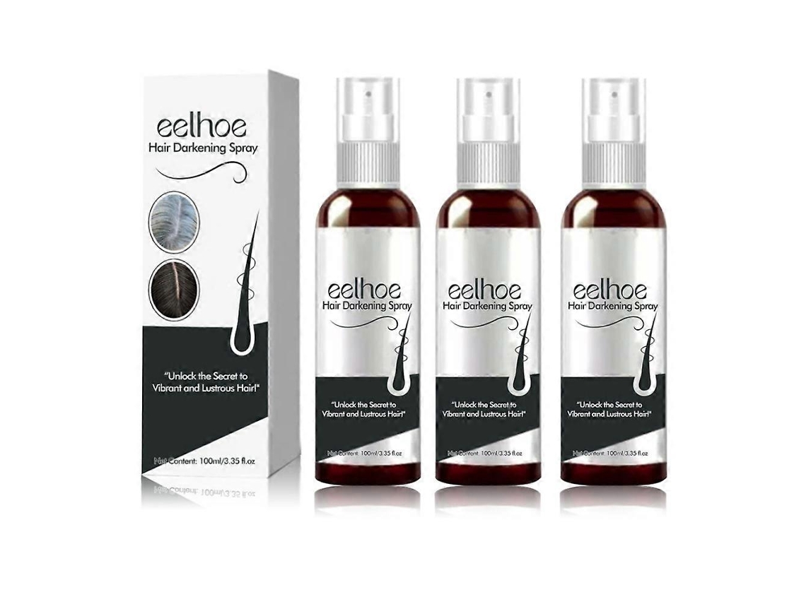 Spray Escuro Natural Para Cabelo Preto, Cobrindo Cabelo Cinza, Suave, Brilhante, Hidratante E Cuidados Com Cabelo Grosso