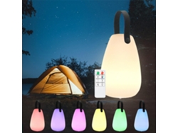 Lámpara de mesa portátil recargable, 16 colores, control remoto, luz LED ajustable con brillo regulable, luz suave y agradable para la vista para la luz nocturna.