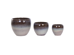 Set 3 Macetero Ceramica Vidriada 38x38x33cm