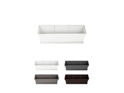 Jardinera De Diseño Con Plato – Jardinera Con Separador De Ambientes Para Interior Y Exterior Blanco 60 Cm
