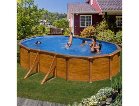 Piscina de Acero GRE Imitacion Madera (500x300x132 cm)