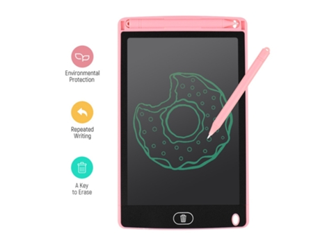 Tableta de escritura LCD portátil de 8 pulgadas Tablero de dibujo electrónico ultrafino Almohadilla de escritura reutilizable con lápiz óptico Botó...
