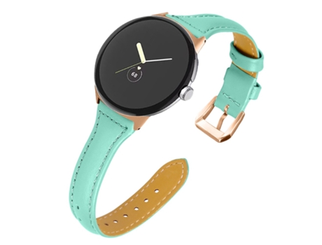 Correa de piel auténtica liberación rápida 20mm con conector de oro rosa para Google Pixel Watch - pista