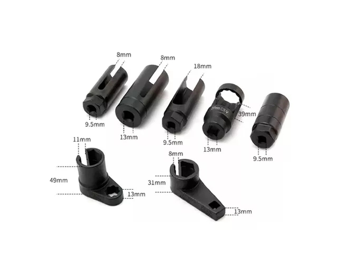 Juego De 7 Llaves De Vaso Para Accionamiento De Sensor De Oxígeno De 3/8" Y 1/2" Con Llave Acodada