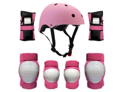 Set de protección infantil para bicicleta, color rosa. Rodilleras anticaídas y equipo de protección para patines. Stelasplen