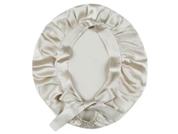 Gorra De Seda Para Dormir Ajustable, Paño De Cabello Nocturno De Seda Pura, Negro Plata