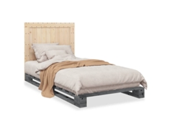 Maison Exclusive - Estructura De Cama Con Cabecero Madera De Pino Gris 100x200cm
