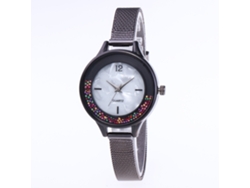 Reloj De Pulsera Analógico De Cuarzo Para Mujer Con Pantalla Redonda Y Correa De Piel Sintética - Marrón A La Moda