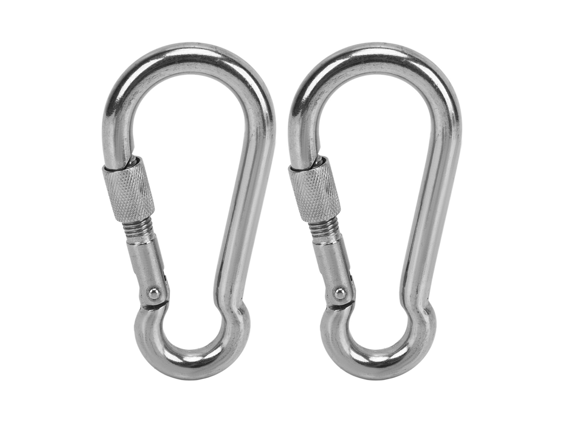 Clips de seguridad de acero inoxidable para camping, 2 unidades, 0,47 pulgadas