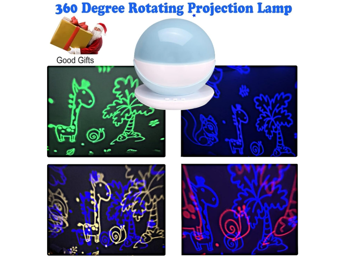 Proyector de estrellas Luz nocturna para niños Lámpara de proyección para bebés Luz nocturna de proyección de cielo estrellado giratoria de 360 ​​​​° Luz cambiante de 8 colores BISBISOUS