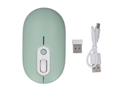 Rato Sem Fio 2.4ghz Bt Com Receptor 500mah Clique Silencioso 800/1200/1600 Dpi Para Laptop Pc Verde