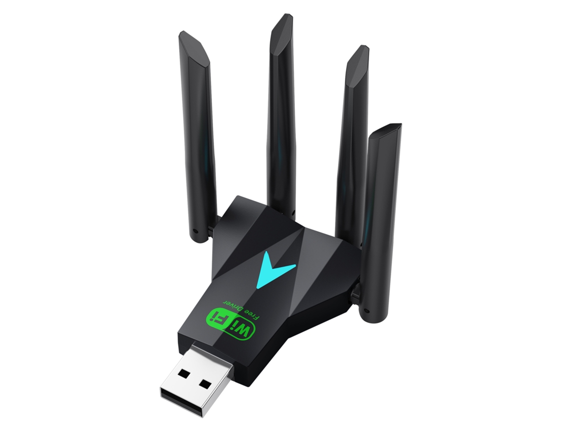 Adaptador de red inalámbrica, receptor de red inalámbrica de 1300 Mbps, banda dual 2.4G/5G, compatible con sistemas Windows 11/10/8.1/8/7/XP/Mac.