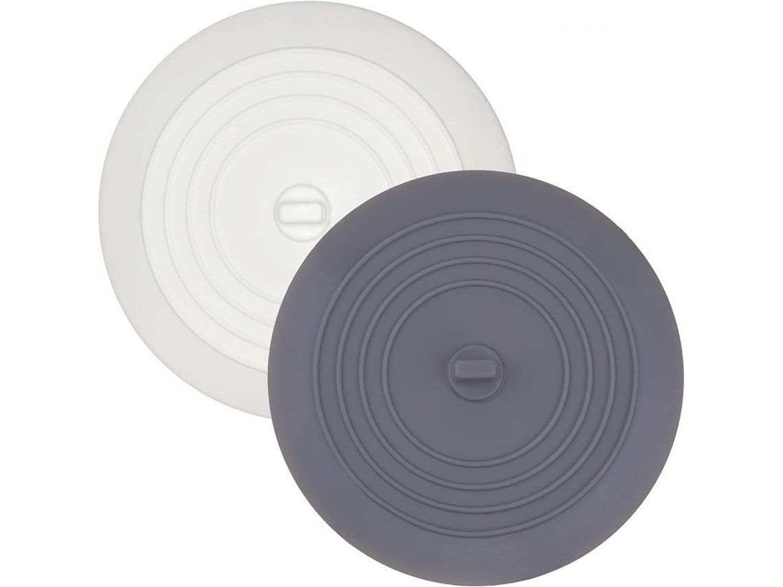 2026-(2 Pack) Tapón De Silicona Para Bañera, Tapón De Desagüe Premium, Sellado Excelente, Para Cocina, Baño Y Lavandería (6 Pulgadas, Blanco Y Gris)