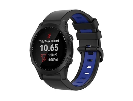 Correa De Reloj Inteligente Para Garmin Forerunner 945, Correa De Reloj Deportivo De Silicona De 22Mm, Dos Colores, Negro Y Azul VENISYMLIS