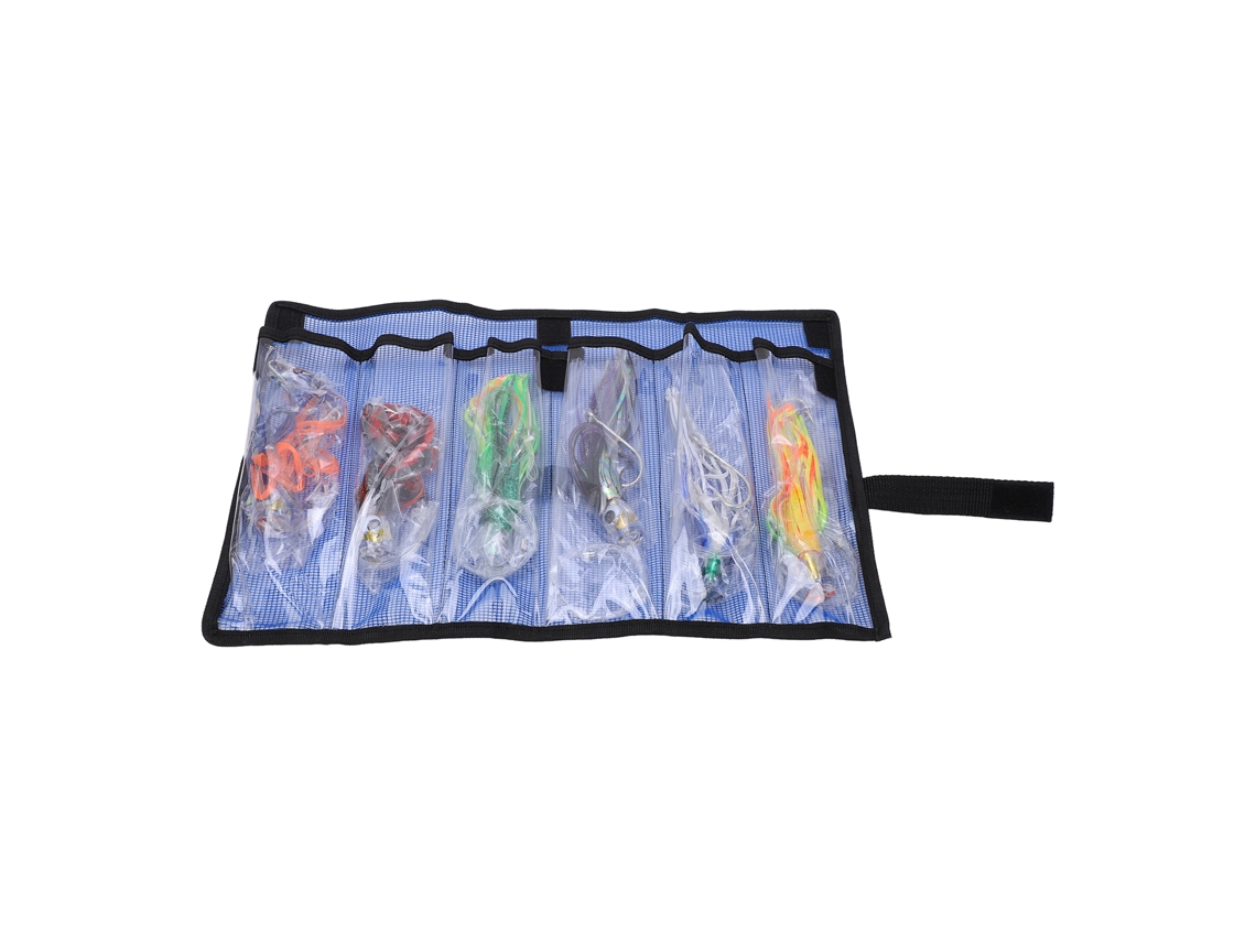 Danu26-6pcs/set Señuelo Artificial De Calamar Pulpo Faldas Acrílico Troll Pesca Salada Para Grandes Peces