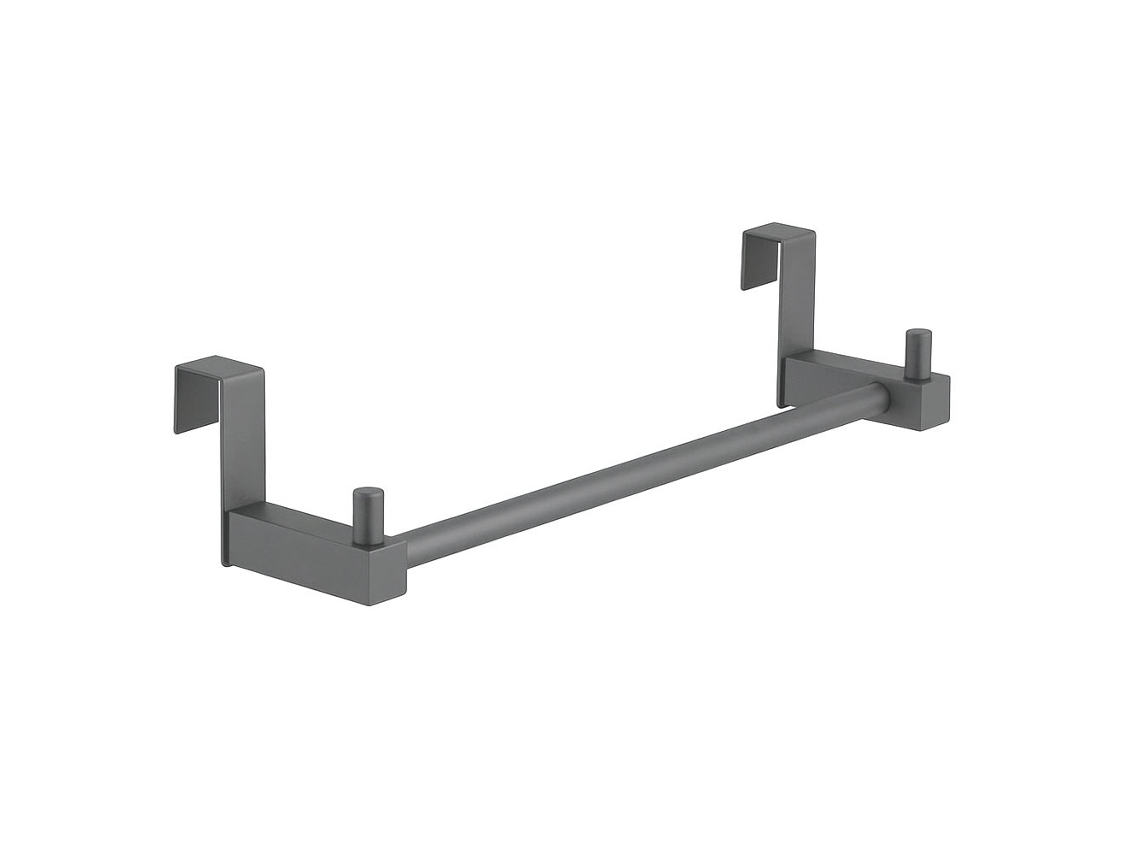 Toallero de 36 cm sin taladrar en acabado gun metal fabricado en acero inoxidable Kibath