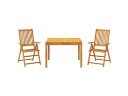 Conjunto 3 de comedor de jardín VIDAXL madera maciza de acacia