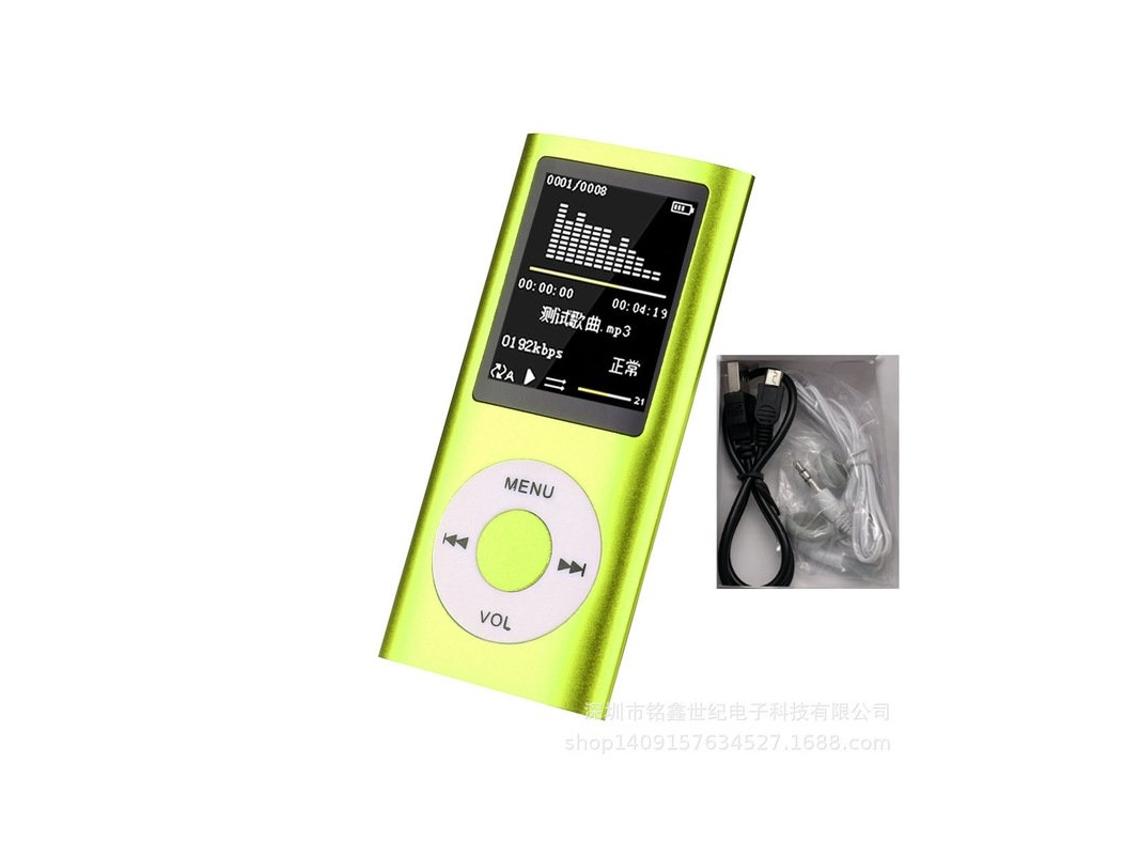 Reproductor MP3 radio HiFi, reproductor con pantalla LCD digital, grabación de voz, reproductor FM, verde GERTIZ