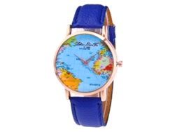 Reloj De Pulsera Unisex De Cuarzo Con Dial Redondo Para Hombre Y Mujer Azul