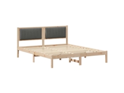 Maison Exclusive - Estructura De Cama Con Cabecera Tapizada Gris Oscuro