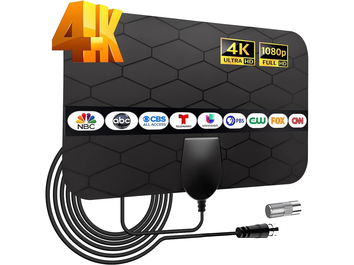 Antena de TV digital HD, antena de TV interior para canales locales, compatible con 360 4k 1080p, Tommy01