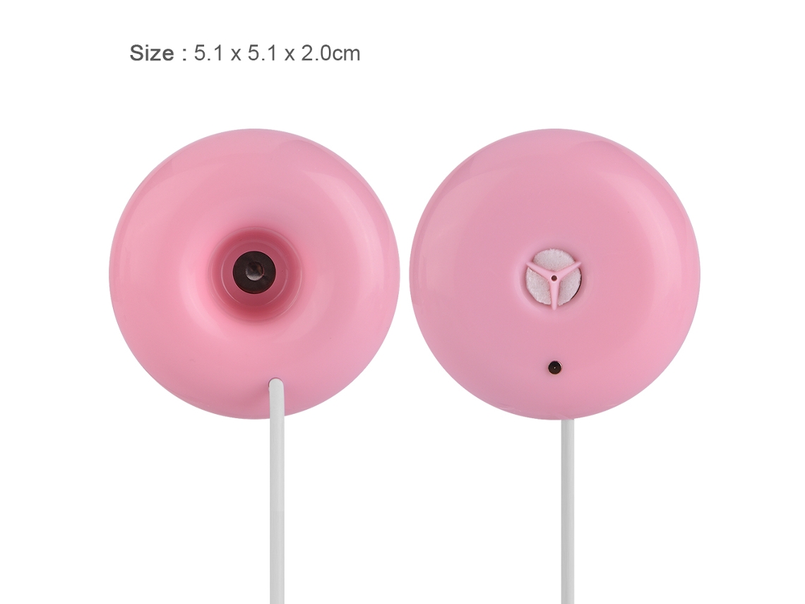 Humidificador De Atomização Usb Mini Em Forma De Donut Portátil Para Casa Escritório Carro Rosa