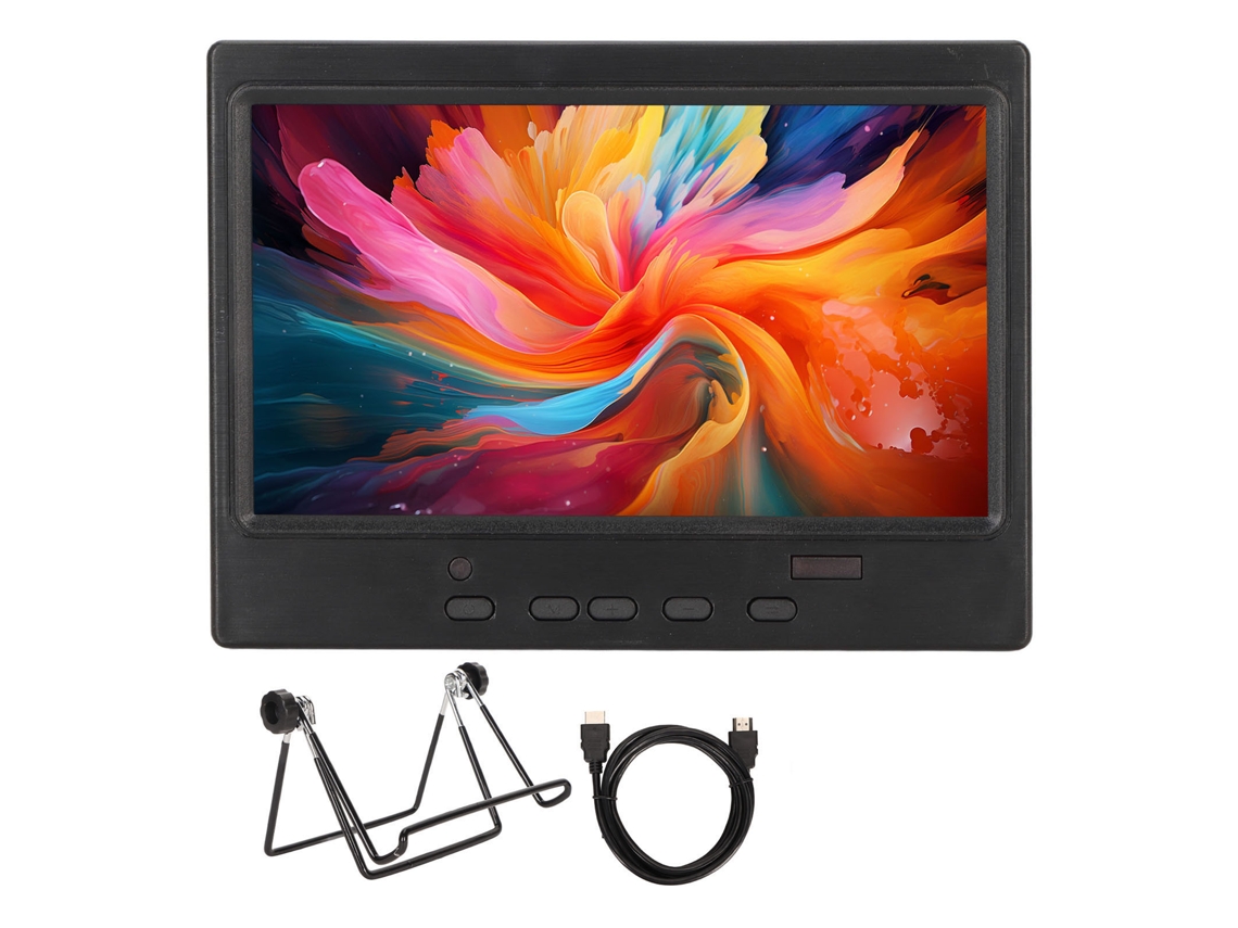 Monitor Portátil De 7 Pulgadas 1024x600 Con Hdmi, Vga Y Av Para Pc, Coche Y Enchufe Europeo.