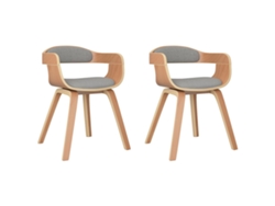 Maison Exclusive - Sillas De Comedor 2 Uds Madera Curvada Y Tela Gris Taupe