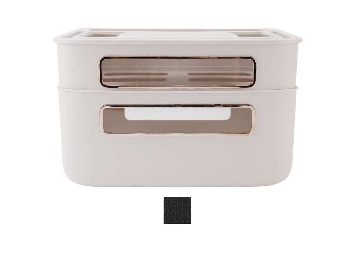 Caja De Almacenamiento Para Router De 2 Niveles Con Tapa, Organizador De Cables Y Protector Contra El Polvo.