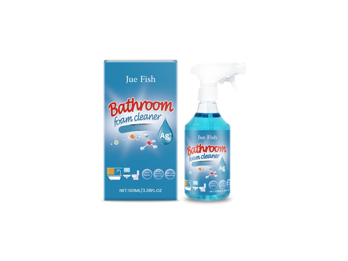 Tarjeta de limpiador antibacteriano para baño con etiqueta nueva