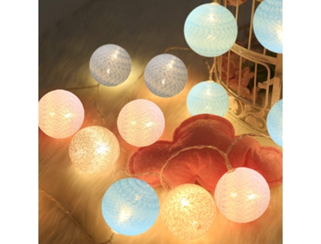 Lámparas LED con bolas de algodón, 3M, 20 luces LED, luces interiores, luces decorativas para fiestas, jardines, fiestas navideñas,