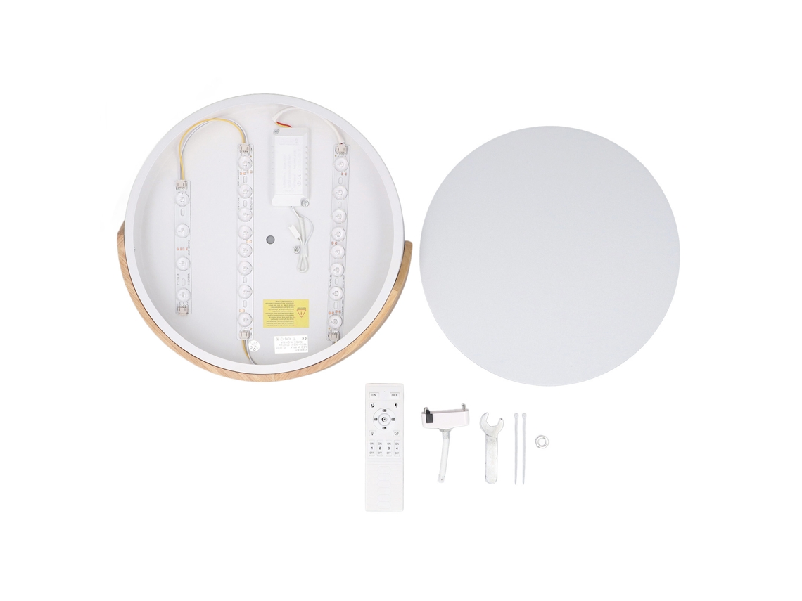 Lâmpada De Teto Embutida Led Regulável Com Controle Remoto App 3 Temperaturas De Cor Para Sala Quarto Escritório