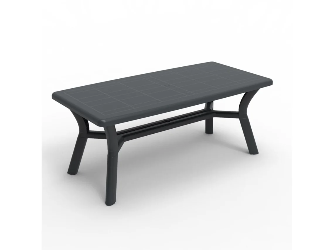 Mesa Rectangular Reciclada Exterior 180x90 Gris Dalia Garbar