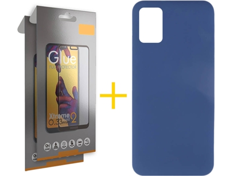 Kit Funda + 2 Protectores de Pantalla Samsung Galaxy A51 SKYHE Full Silicona Líquida (Azul)