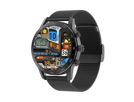 Smartwatch para hombres con llamada Bluetooth de acero negro