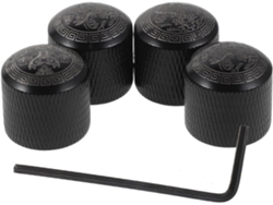 Juego De 4 Perillas De Potenciómetro De Metal Negro Grabadas Para Guitarra Eléctrica, Llave De Ajuste.