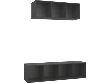 Conjunto 2 de muebles de salón VIDAXL madera de ingeniería gris
