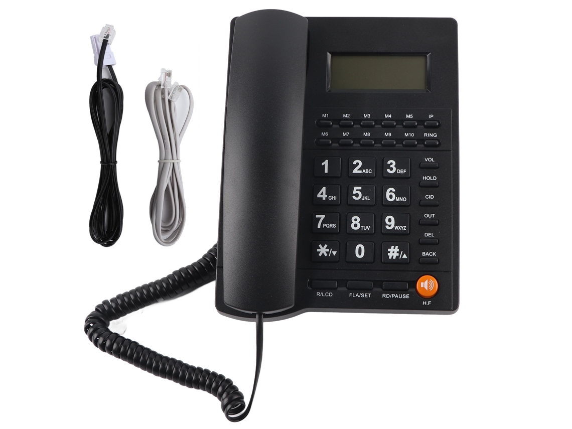 Teléfono De Escritorio Con Cable L019-3 Con Botones Grandes E Identificador De Llamadas, Para El Hogar, La Oficina Y El Hotel.