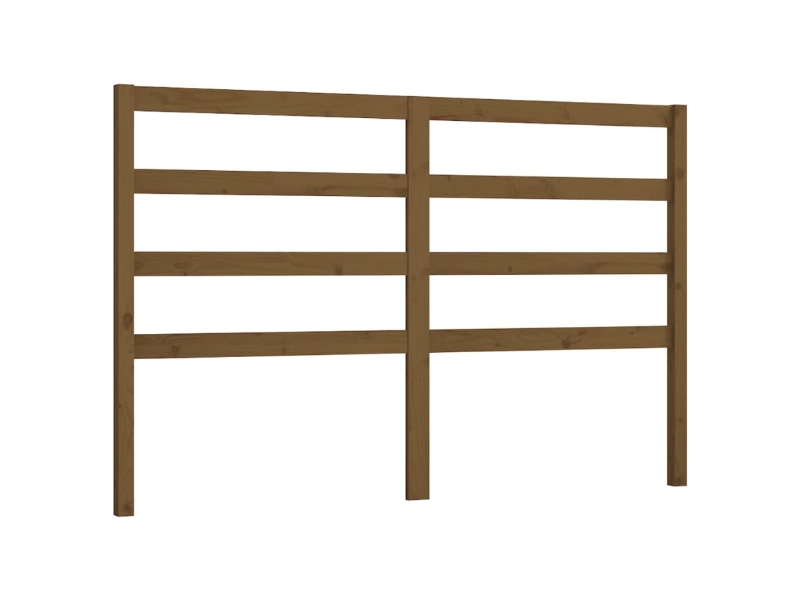 Cabecero de cama MAISON EXCLUSIVE en pino macizo color miel, 146x4x100 cm