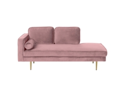 Chaise longue izquierdo BELIANI Miramas de Terciopelo Rosa 171x79x63