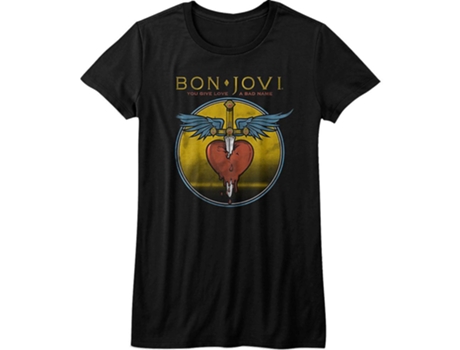 Camiseta ROCKINSTONE Junior Bon Jovi le das al amor una mala camisa de nombre (XXXL)