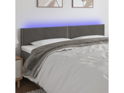 Cabecero Con Led De Terciopelo Gris Oscuro 180x5x78/88 Cm