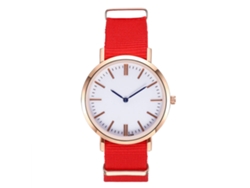 Reloj Analógico De Cuarzo Con Correa De Nylon Para Mujer Y Hombre Rojo Zhoulianfa