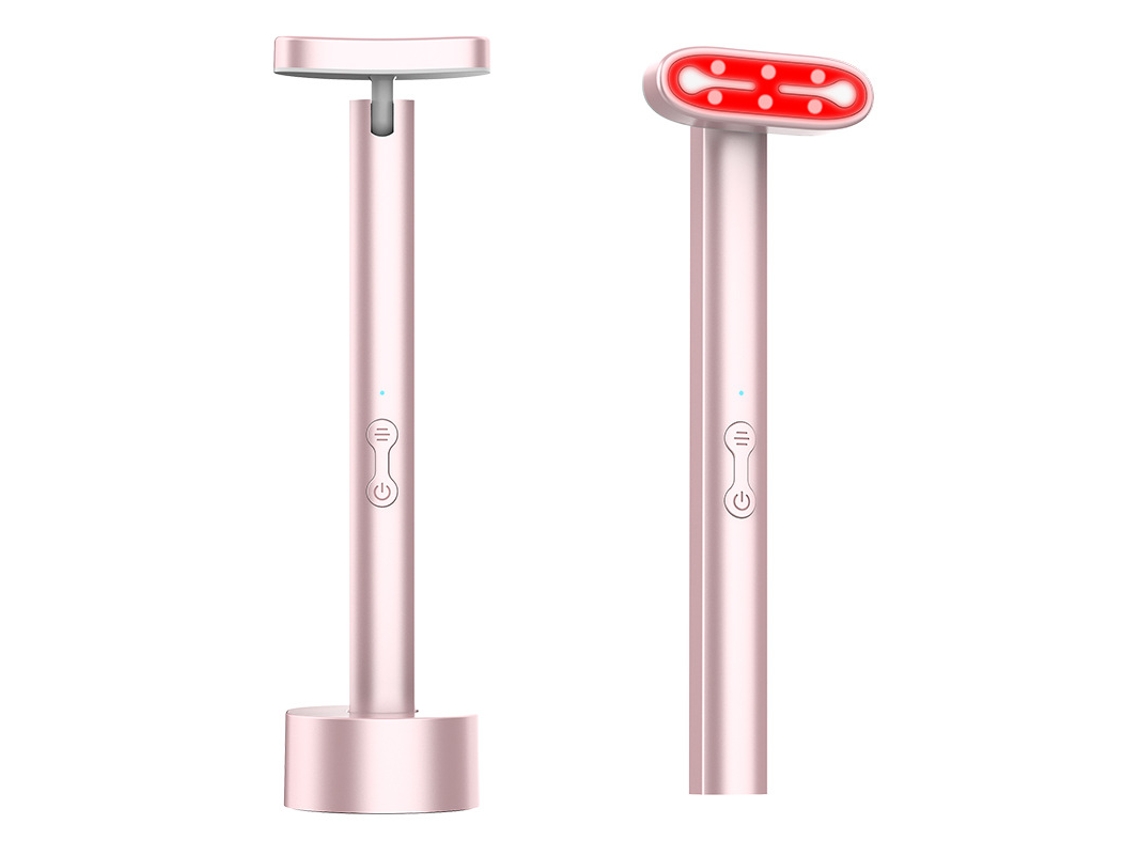 Varita de terapia de luz roja para rostro y cuello, terapia de luz LED facial de 7 colores, herramienta de belleza para ojos y rostro en casa.