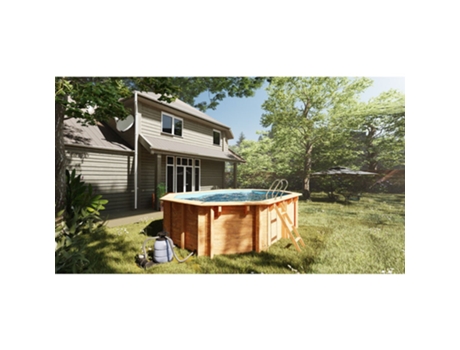 Forro para Piscinas Ovais de Madeira Grenade 2 Castanho 387 X 286 X 114 Cmgre