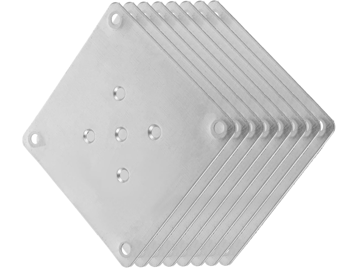 8 Placas De Fijación Para Muebles De Zinc De 5 Piezas Con Diseño Perforado, Estables Y Fáciles De Instalar.