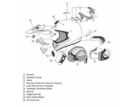 Ventilador bucal para cascos off-road MX-V Rumble ARAI