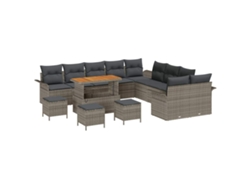 Maison Exclusive - Conjunto De Sofá De Jardín Con Cojín Con Almohada 14 Pcs Gris