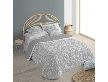 Funda Nórdica con Botones BELUM (220 x 220 cm - Algodón Orgánico - Gris)